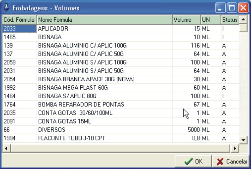 EmbalagensVolume