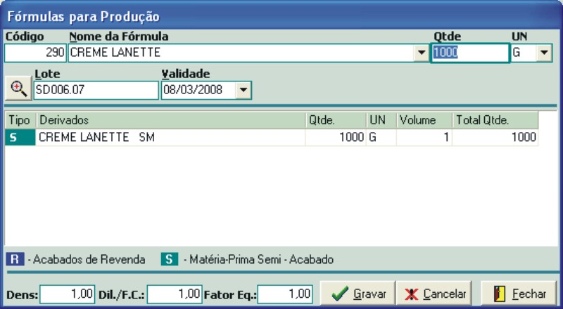 FormulaProducao