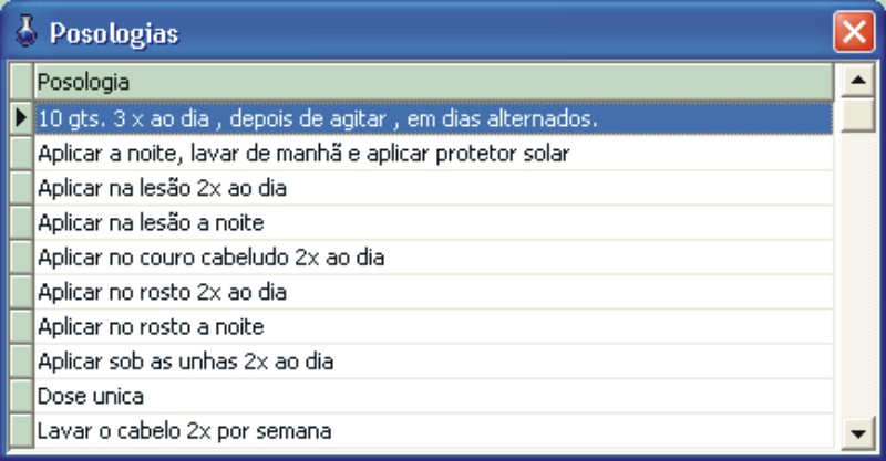 Tela Posologia